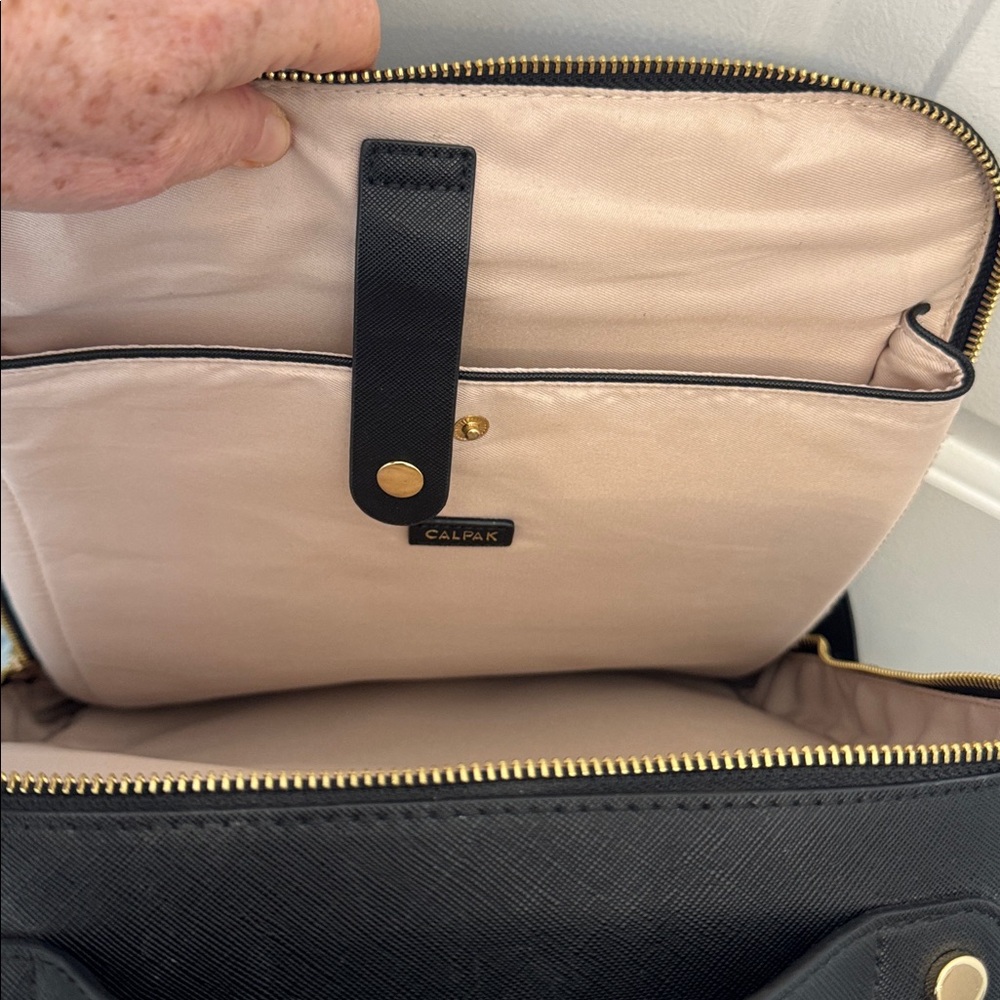 Calpak Black Laptop Backpack with Gold Accents - Picture 6 of 7